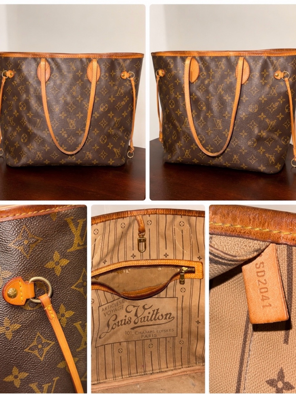 Louis Vuitton Monogram Neverfull MM Tote in Brown with Tan Trim - Picture 1 of 2